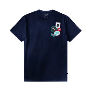 Remera Manga Corta Graphic Icon Lateral Azul Marino Hombre Puma