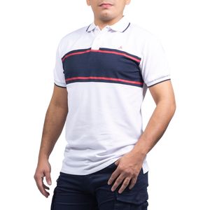 Remera cuello polo con franja