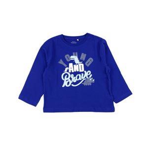 Remera Manga Larga Estampa Dinosaurio Celeste Niño Nameit