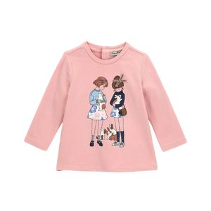 Remera Manga Larga Estampada Rosa Niña Original Marines