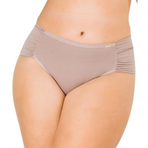 Bombacha Lateral Doble Drapeada Beige Canela Mujer Love Secret
