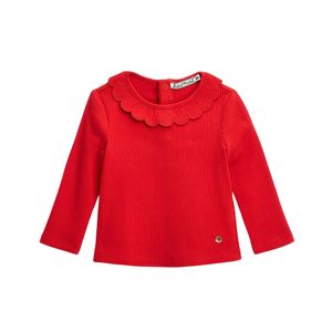 Remera Manga Larga Volados Cuello Rojo Niña Original Marines