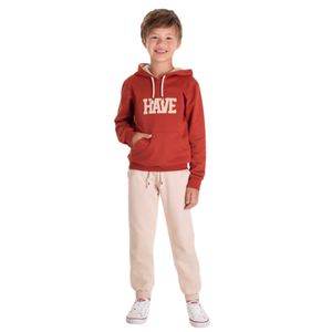 Conjunto Sudadera Con Capucha Y Jogger Terracota Niño TMX