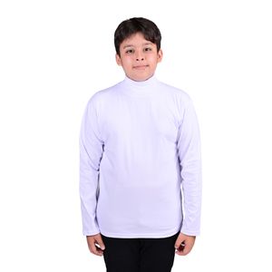 Polera De Manga Larga Con Cuello Alto Blanca Unisex Stitches