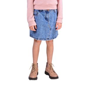 Pollera De Jeans Clásica Azul Para Niña Stitches