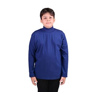 Polera De Manga Larga Con Cuello Alto Azul Marino Unisex Stitches