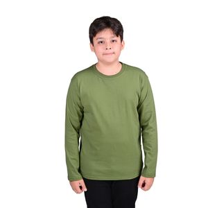 Remera De Manga Larga Básica Verde Musgo Unisex Stitches