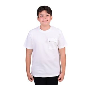 Remera De Manga Corta Con Bolsillo Blanco Niño Hummer