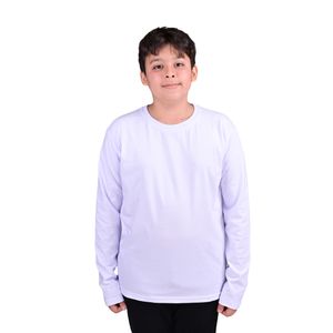 Remera De Manga Larga Básica Blanco Unisex Stitches