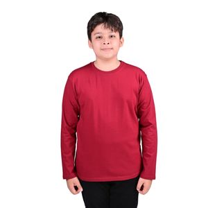Remera De Manga Larga Básica Bordó Unisex Stitches