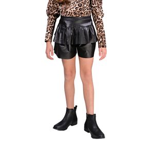 Short Cuerina Volado Tiro Alto Negro Niña Tiare