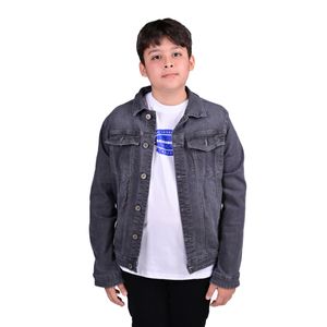 Campera Denim Lavada Negra Niño Hummer