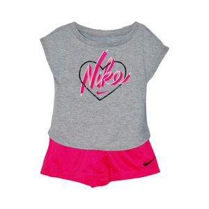 Conjunto Deportivo Shoelace Heart Gris Coral Niña Nike
