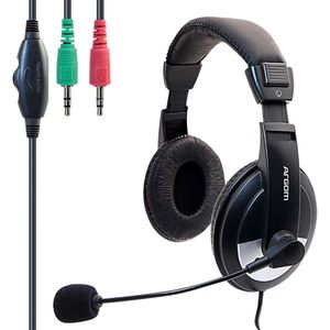 Auricular Estéreo Profesional 75 Con Micrófono Confort Negro Argom Tech