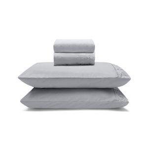 Juego De Sábanas King Con Bordado Sonata Gris Bouton