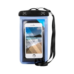 Estuche Impermeable Alta Protección IPX8 Para Teléfono Celular Azul Transparente Argom Tech