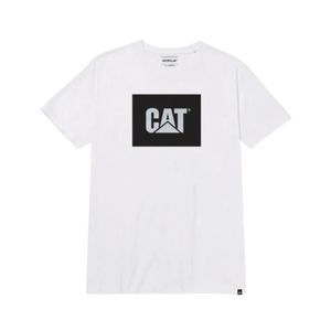 Remera Manga Corta Caja Reflective Logo Blanco Hombre Caterpillar