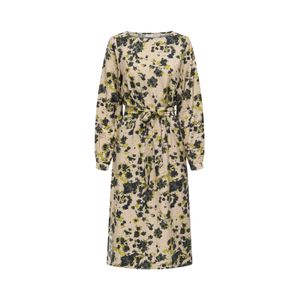 Vestido Estampado Floral Corte Midi Beige Mujer JDY