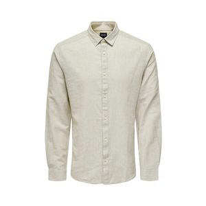 Camisa M/L Lino Beige Chinchilla Hombre O&S