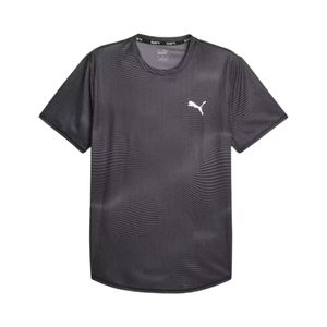 Remera Manga Corta Estampada Run Favorite Aop Negro Gris Hombre Puma