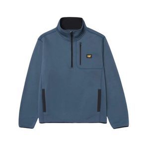 Sweater Fleece Cuarto Cierre Azul Hombre Caterpillar