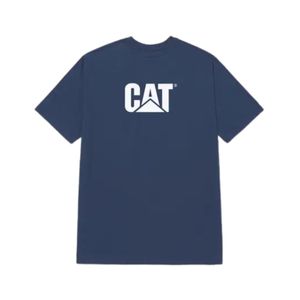 Remera Manga Corta Azul Logo Front Hombre Caterpillar