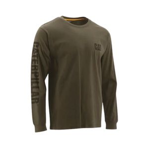 Remera Manga Larga Verde Oscuro Trademark Banner Hombre Caterpillar