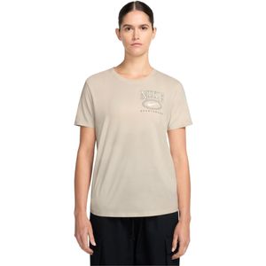 Remera Manga Corta Club Cc Beige Mujer Nike