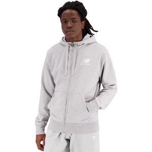 Campera Con Capucha Essentials Stacked Gris Hombre New Balance