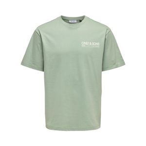 Remera Manga Corta Relaxed Back Graphic Kazbah Verde Claro Hombre Only & Sons