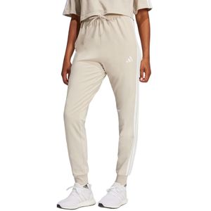 Jogger Ceñido Essentials 3 Stripes Beige Mujer Adidas