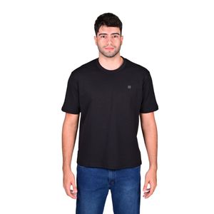 Remera Manga Corta Diseño Básico Over Negro Hombre Hummer