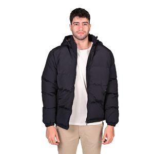 Campera Puffer Con Capucha Lango Negro Hombre Connection