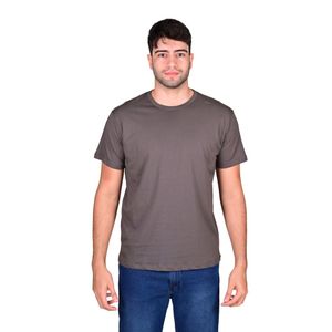 Remera Manga Corta Basic Cuello Redondo Gris Oscuro Hombre Connection