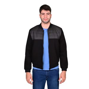 Campera Estilo Bomber Panel Simil Acolchado Negro Hombre Hummer