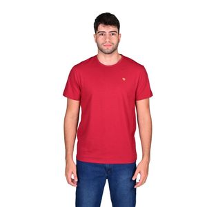 Remera Manga Corta Cuello Redondo Básica Bordó Hombre New Green