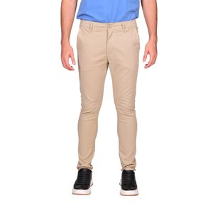 Pantalón Khaki Liso Basic Sarga Beige Claro Hombre Connection
