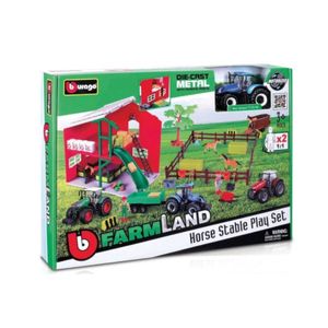Establo Tractor Y Trailer Con Accesorios New Holland 1:43 Farmland Burago