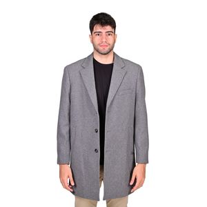 Tapado Básico Largo Con Solapa Gris Oscuro Hombre Vila Finzi