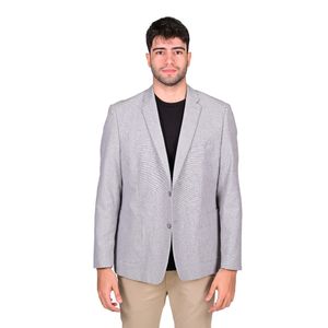 Saco Entallado Lino Con Codera Gris Claro Hombre Vila Finzi