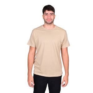 Remera Manga Corta Beige Basic Cuello Redondo Hombre Connection