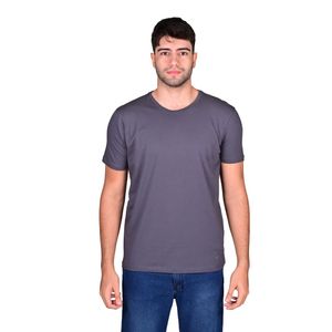 Remera Manga Corta Basic Pima Finish Gris Oscuro Hombre Connection