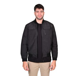 Campera Estilo Bomber Impermeable Con Múltiples Bolsillos Negro Hombre Hummer