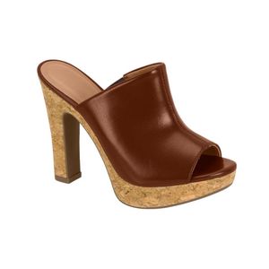 Sandalia Marrón Taco Corcho Mujer Vizzano