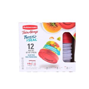 Set Twist & Seal con Tapa a Rosca x 6 Unidades – Rubbermaid