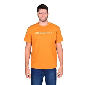 Remera Manga Corta Graph Disconnect Mostaza Hombre Connection