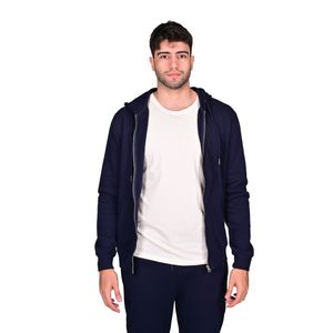 Campera Con Capucha Basic Fleece Azul Marino Hombre Connection