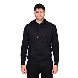 Canguro Con Capucha Basic Fleece Negro Hombre Connection