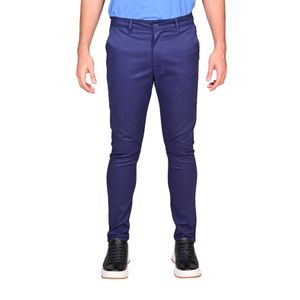 Pantalón Básico Sarga Liso Azul Marino Slim Fit Hombre Connection