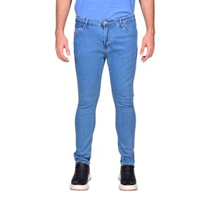 Jeans Slim Fit Básico Costura Beige Azul Claro Hombre Beverly